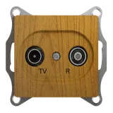 Розетка TV-FM Schneider Electric GLOSSA, проходная, дуб