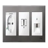 Schneider Electric MTN403314 Merten M-Elegance 3-постовая рамка, серый родий