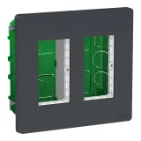 Schneider Electric UNICA SYSTEM+ Блок скрытой установки 2 x 2, антрацит, NU172454